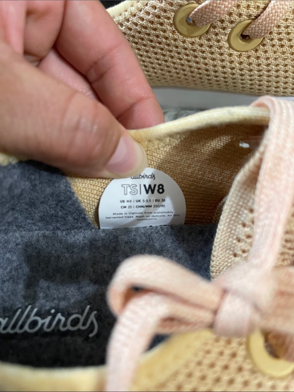 allbirds Peach Knit Lace-Up Sneakers in Soft Peach - Picture 6 of 7